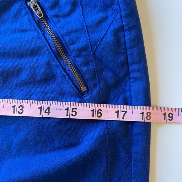 Anthropologie Pilcro Womens Moto Pants Ankle Zip Diamond Stitched / size 2 Blue - Picture 11 of 14